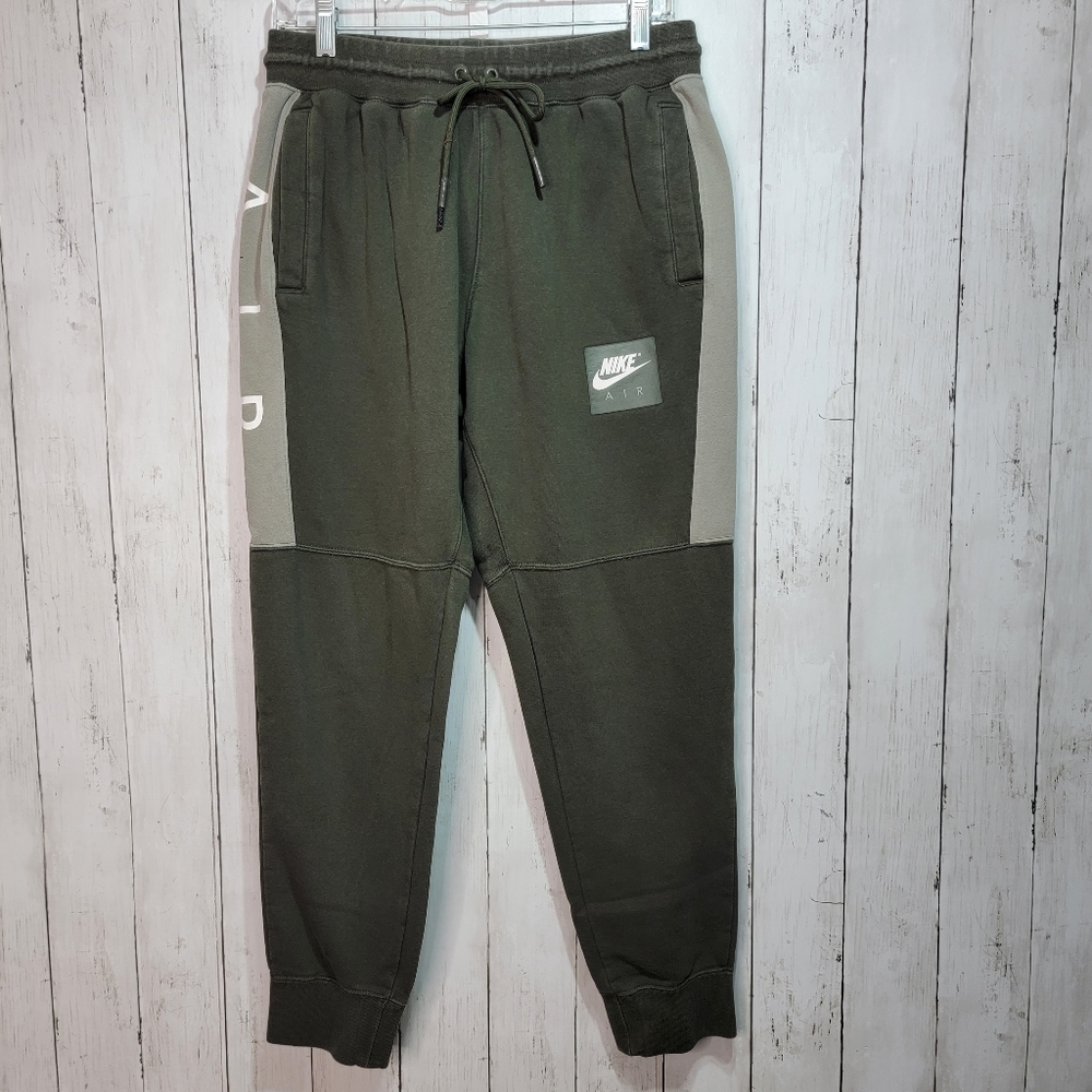 Nike Men's "Nike Air" Sweatpants Two-Tone Green Size Large Style #AT5259-355. - Picture 1 of 10
